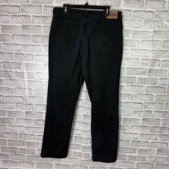 Duluth Trading Flex Fire Hose Black Denim Straight Leg Denim Jeans Mens 36 x 34 - Picture 3 of 10